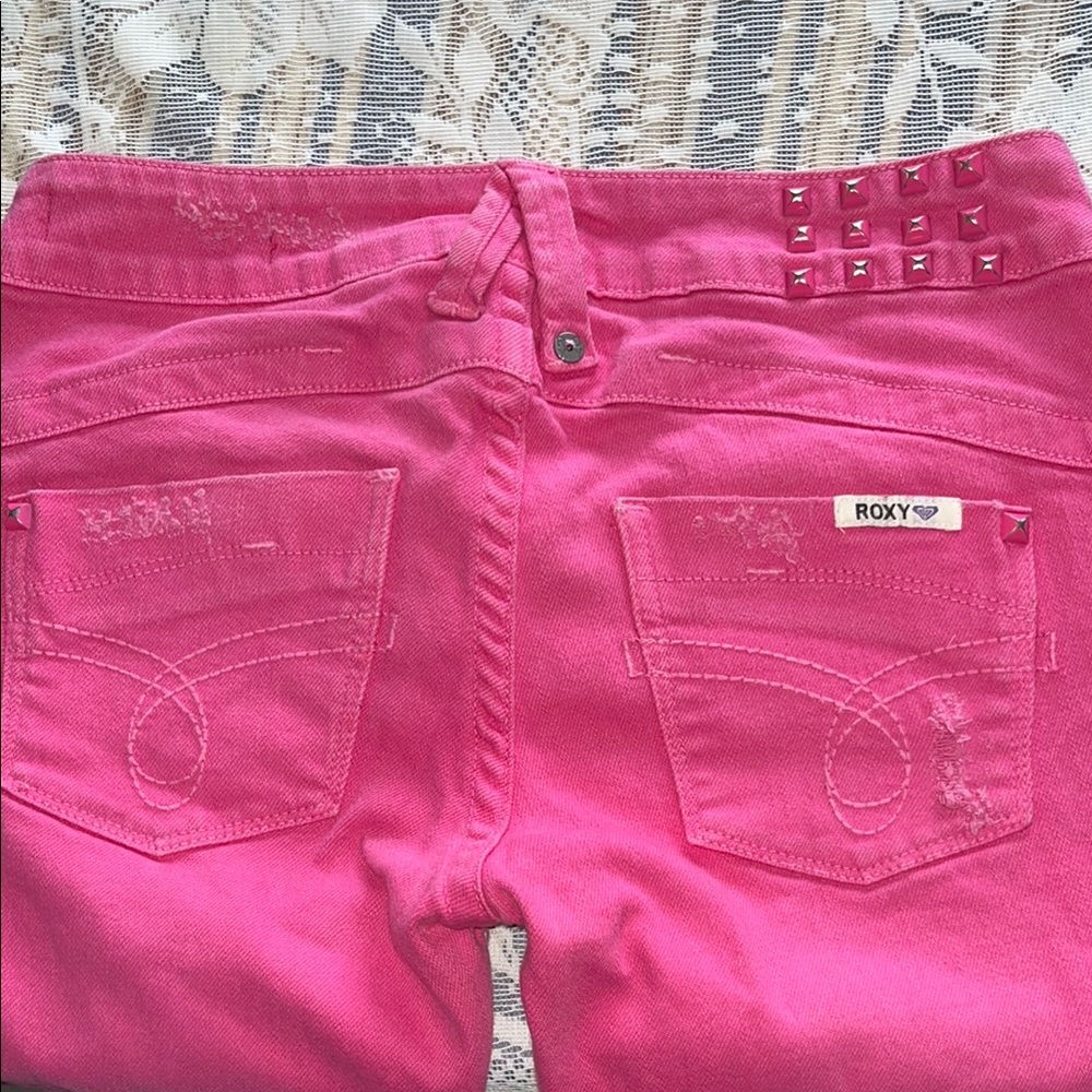 Roxy Pink Stretch Denim Jeans Vibrant Style